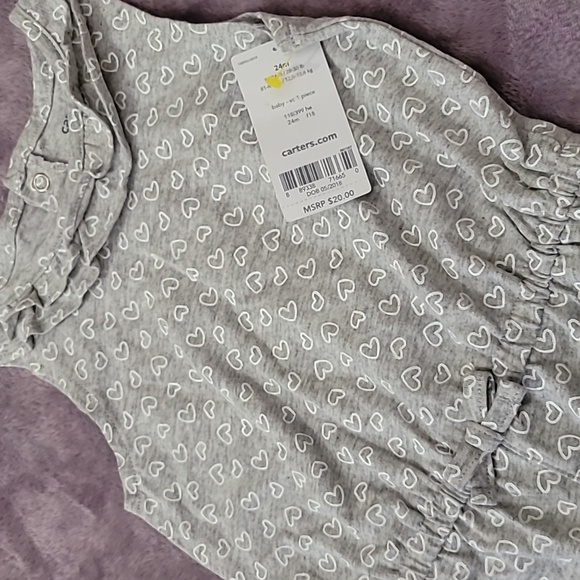 Girls Carter's One Piece Heart Print Romper (NWT) & Bonus LOVE Zip Hoodie Sz 24M - Picture 6 of 9